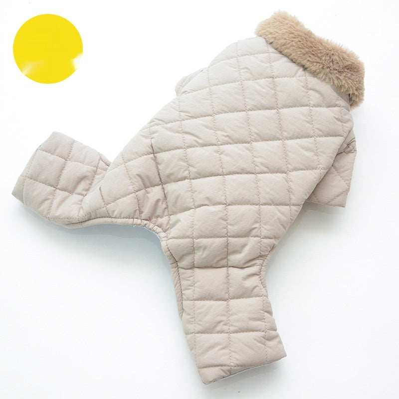 Winter Cotton Dog Coat in Pink and Gray