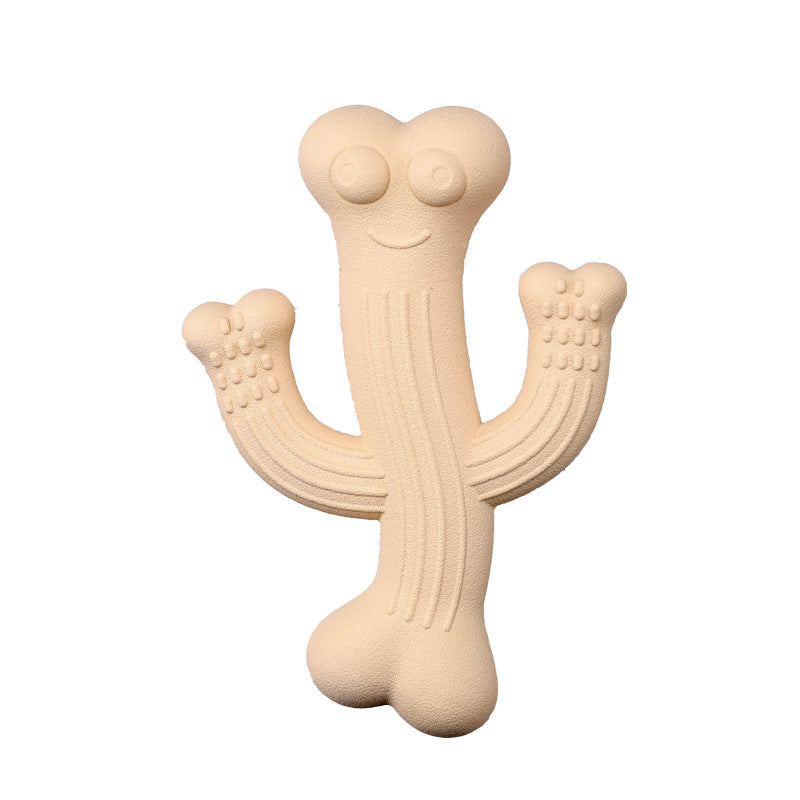 Cactus Dog Chew Toy in Beige, Purple & Blue