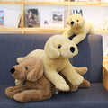 Soft Plush Dog Toy in Brown and Khaki