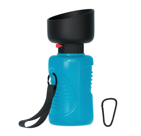 Foldable Dog Travel Water Bottle in Blue, Rose Red, and Tiffany Blue