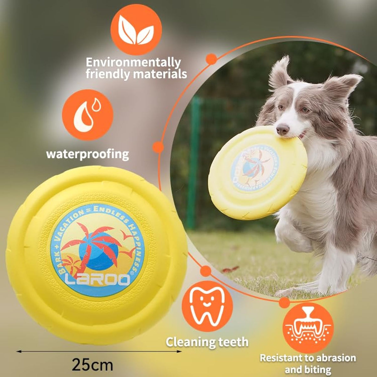 Durable Flying Disc for Dogs in Blue and Yellow