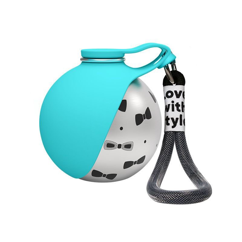 Portable Dog Water Bottle with Bowl in Blue and Pink