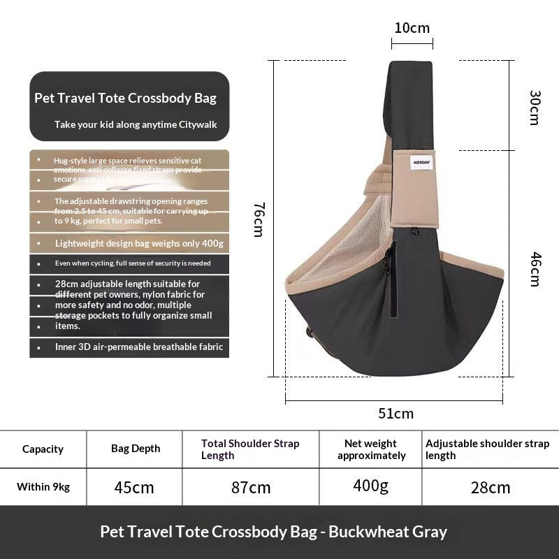Portable Shoulder Dog Carrier in Buckwheat Gray and Olive Green