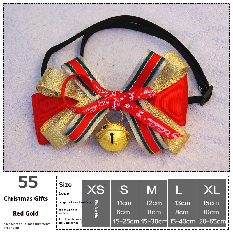 Christmas Dog Scarf with Bow Tie
