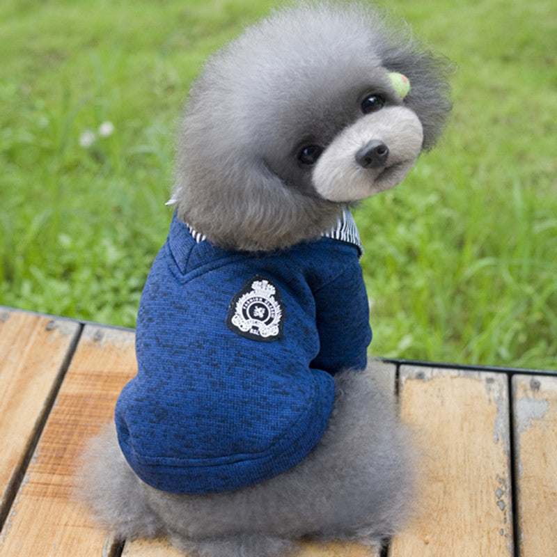 Cozy Dog Hoodie in Grey and Blue