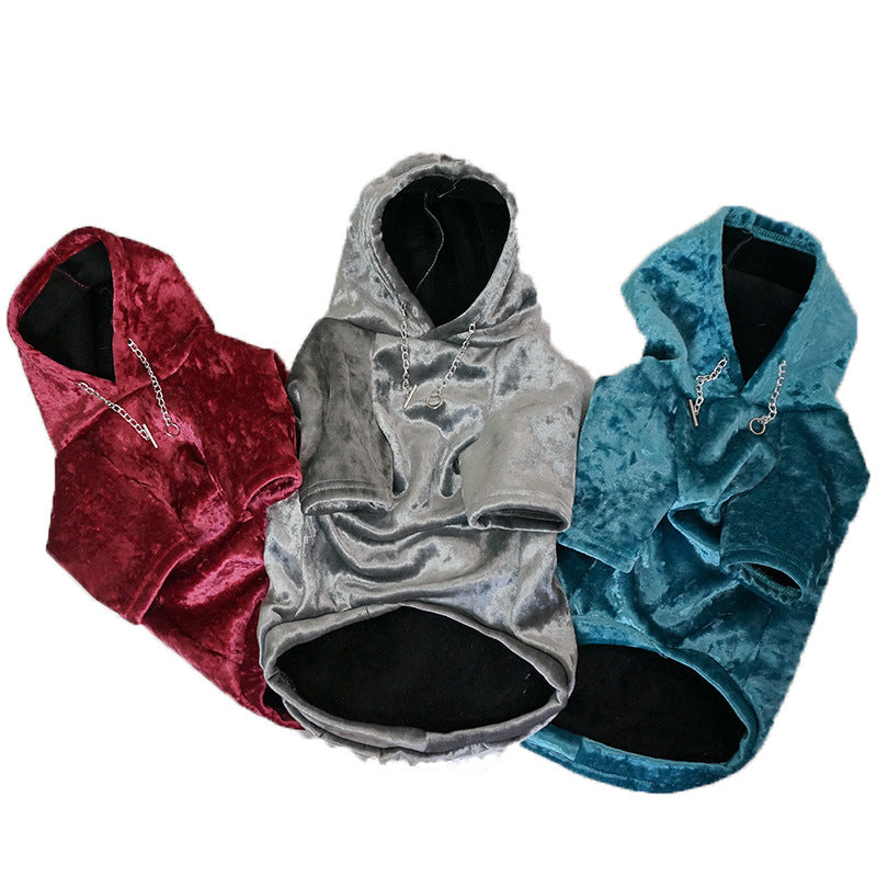 Cozy Fleece Hoodie for Dogs in Blue and Grey