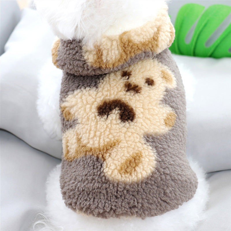 Milk Dog Scarf in Greybrown & Milky White