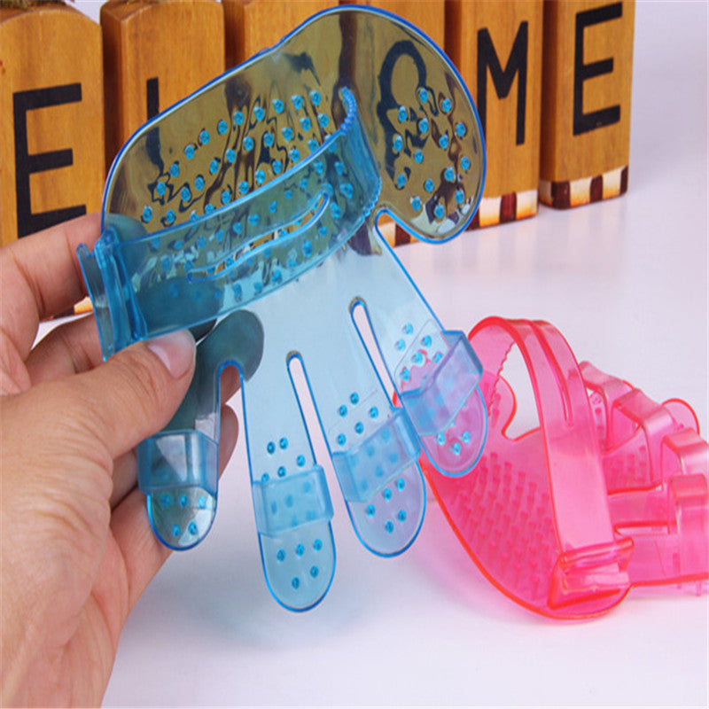 Five Finger Dog Shower Brush in Pink and Blue