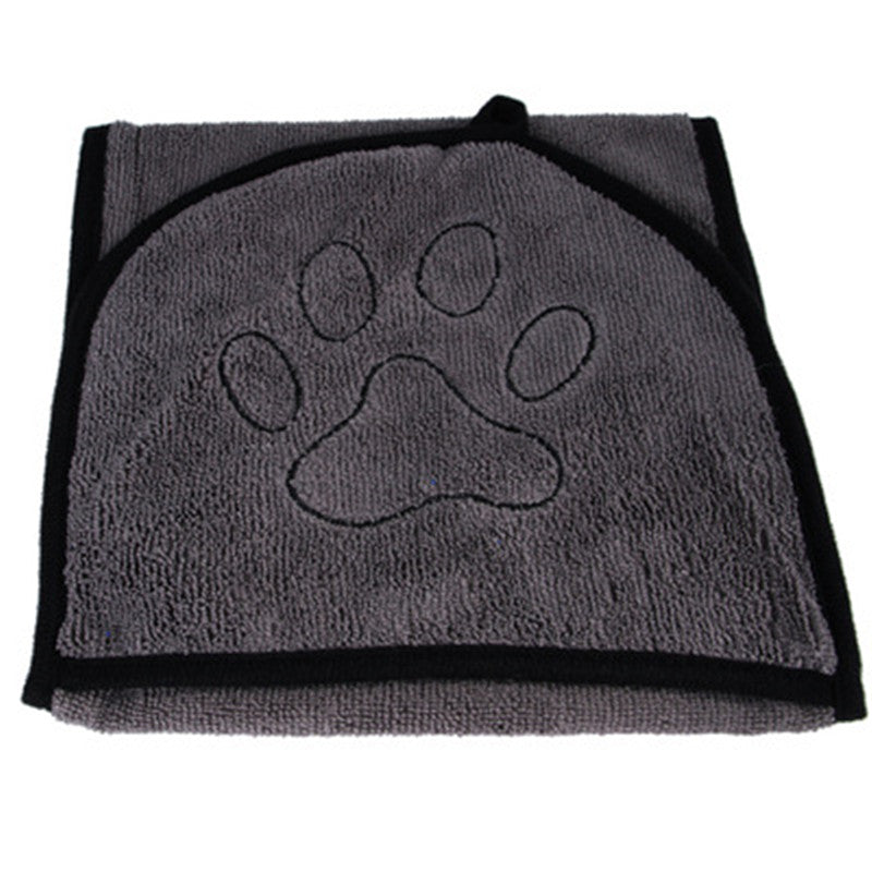 Absorbent Dog Bath Towel in Blue, Grey & Green
