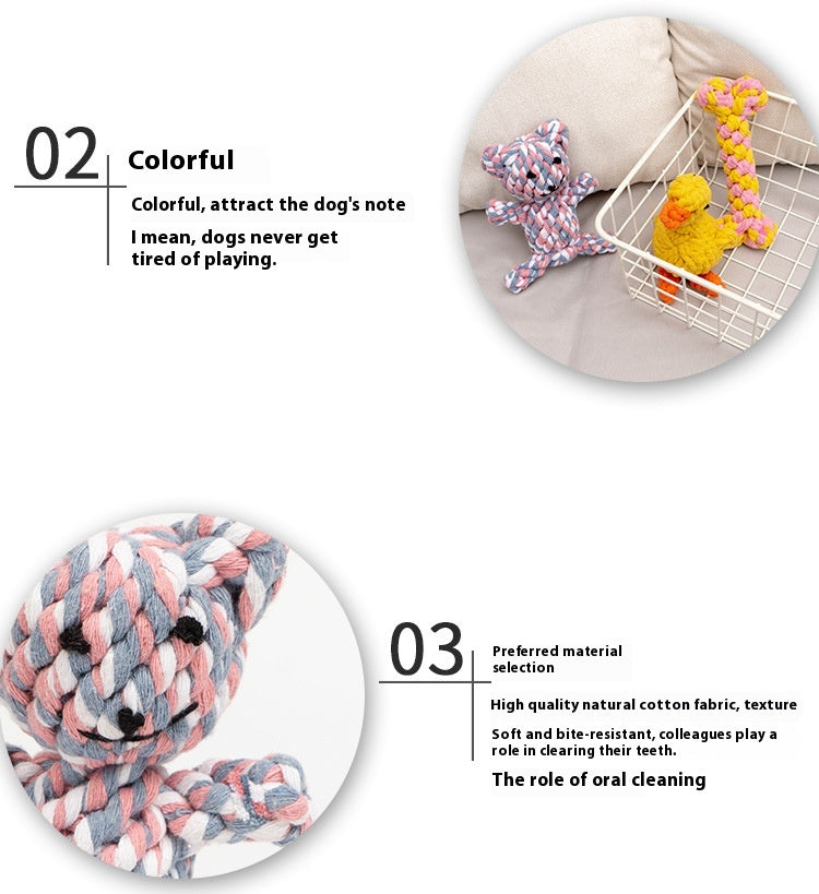 Rope Chew Toy With Knotted Animal Shapes