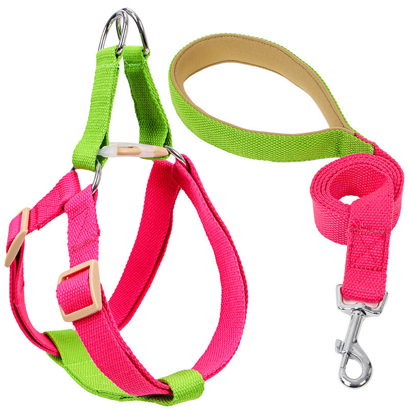 Color Drawstring Leash Vest-Style Dog Harness