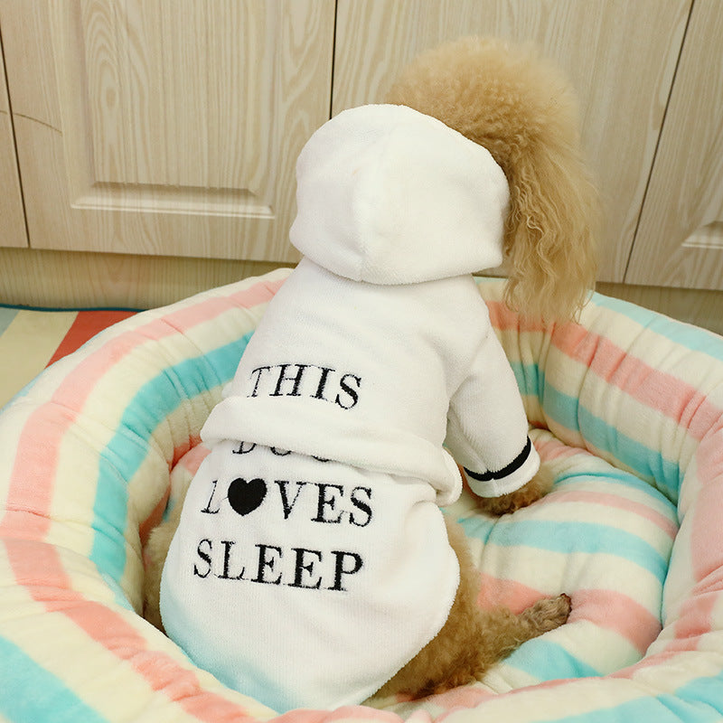 Cozy Dog Bathrobe and Pajamas Set