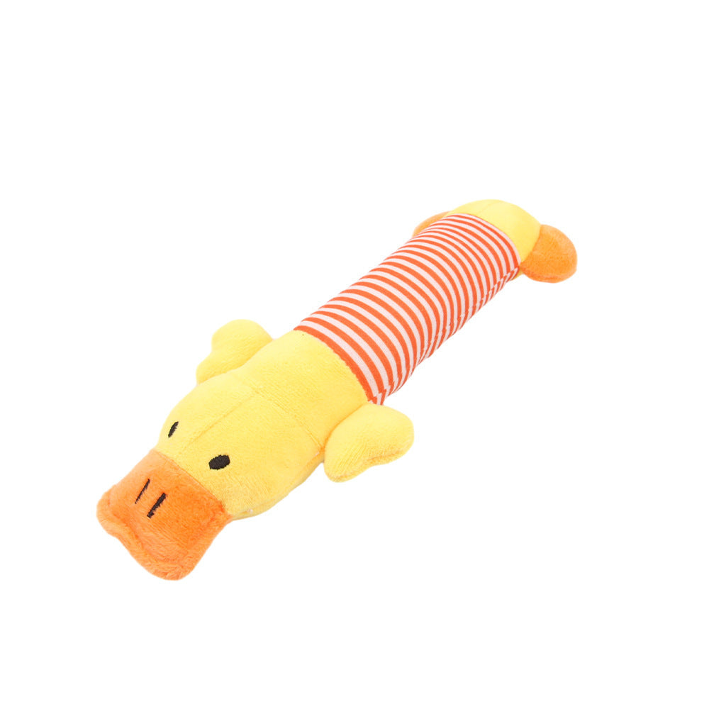 Dog Chew Toy Plush Squeaky Paper Toy with Animal Designs
