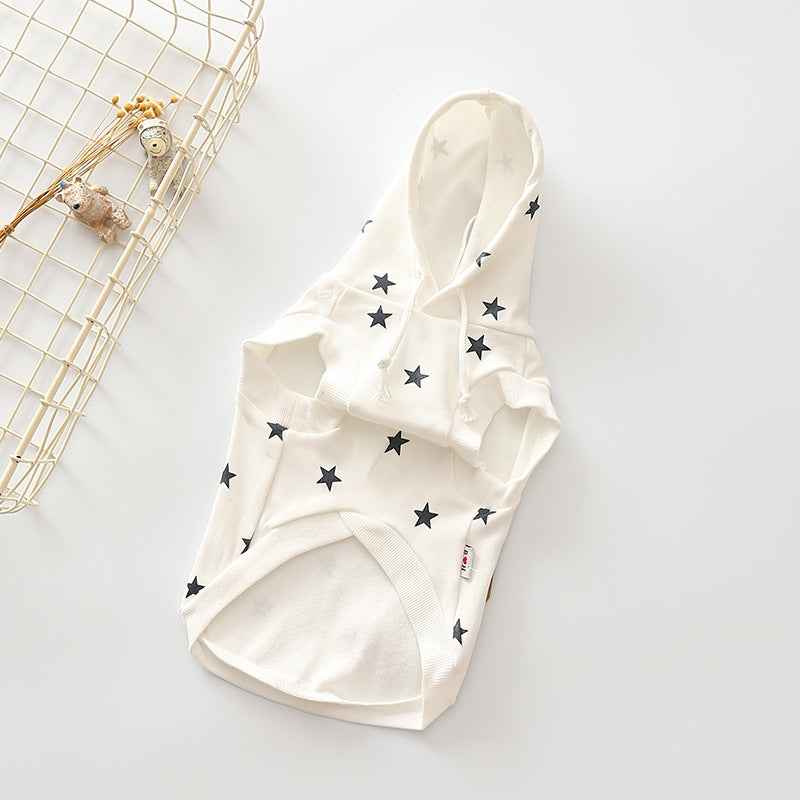 Cozy Hoodie Sweatshirt for Small Dogs in White and Black