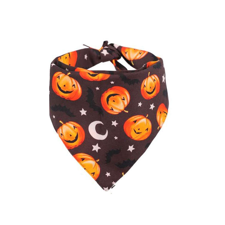 Halloween Pumpkin Dog Bandana Triangle Scarf