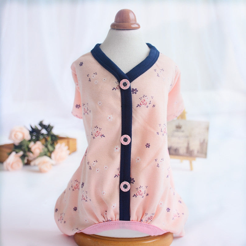 Cozy Dog Pajamas in Leaves and Pink