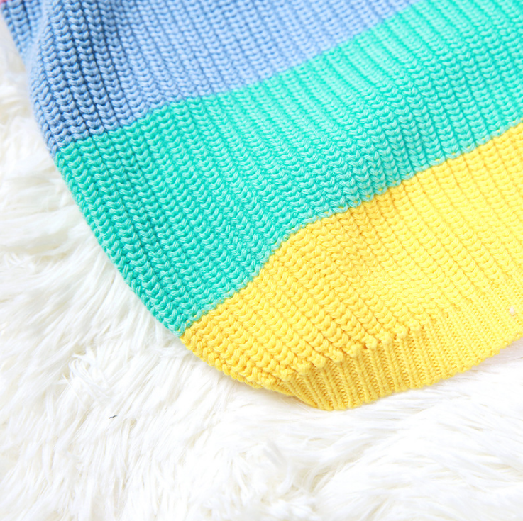 Rainbow Knit Dog Sweater
