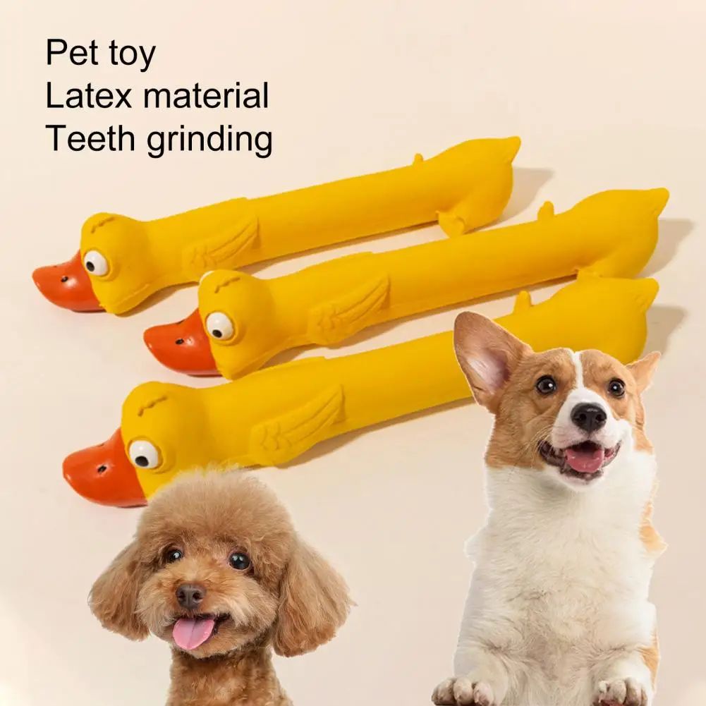 Yellow Duck Squeaky Latex Dog Toy