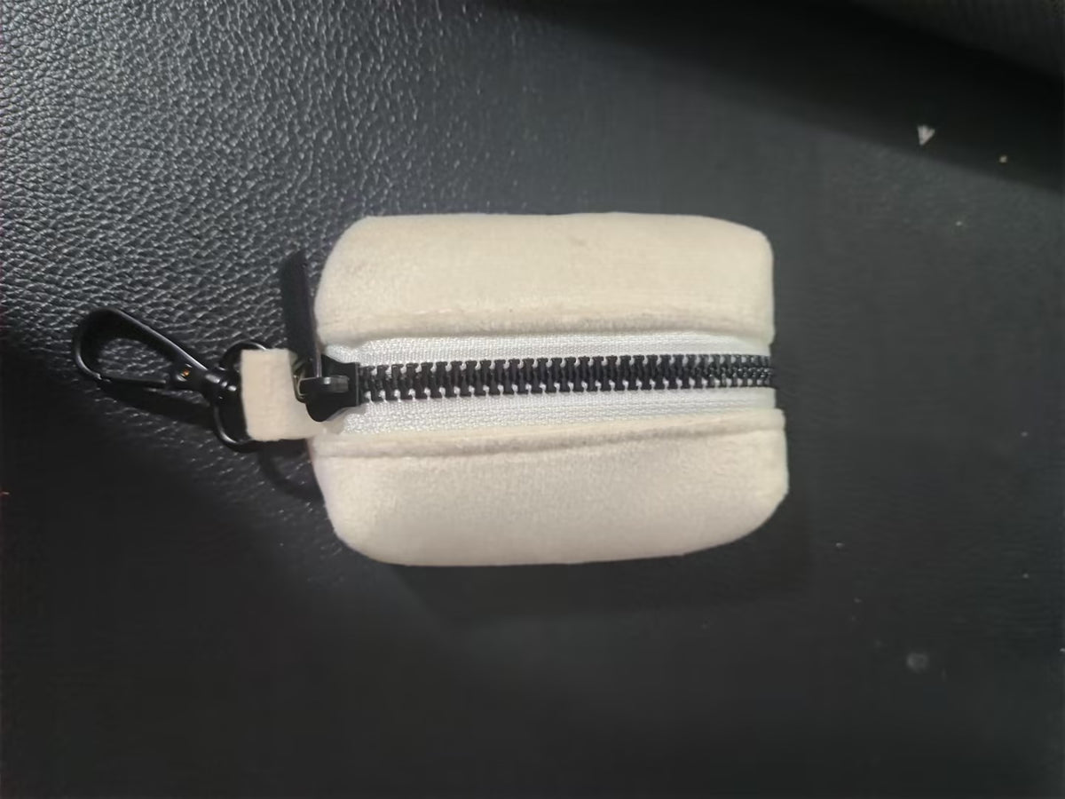 Soft Velvet Poop Bag Dispenser with Hardware Accent