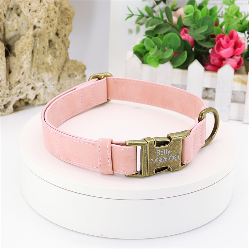 Elegant Dog Collar and Leash Set in Multiple Colors