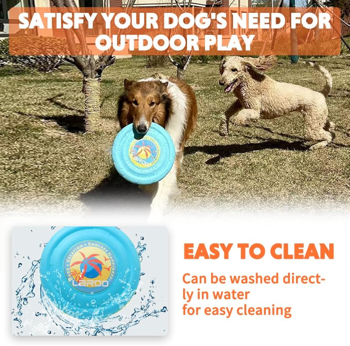 Durable Flying Disc for Dogs in Blue and Yellow