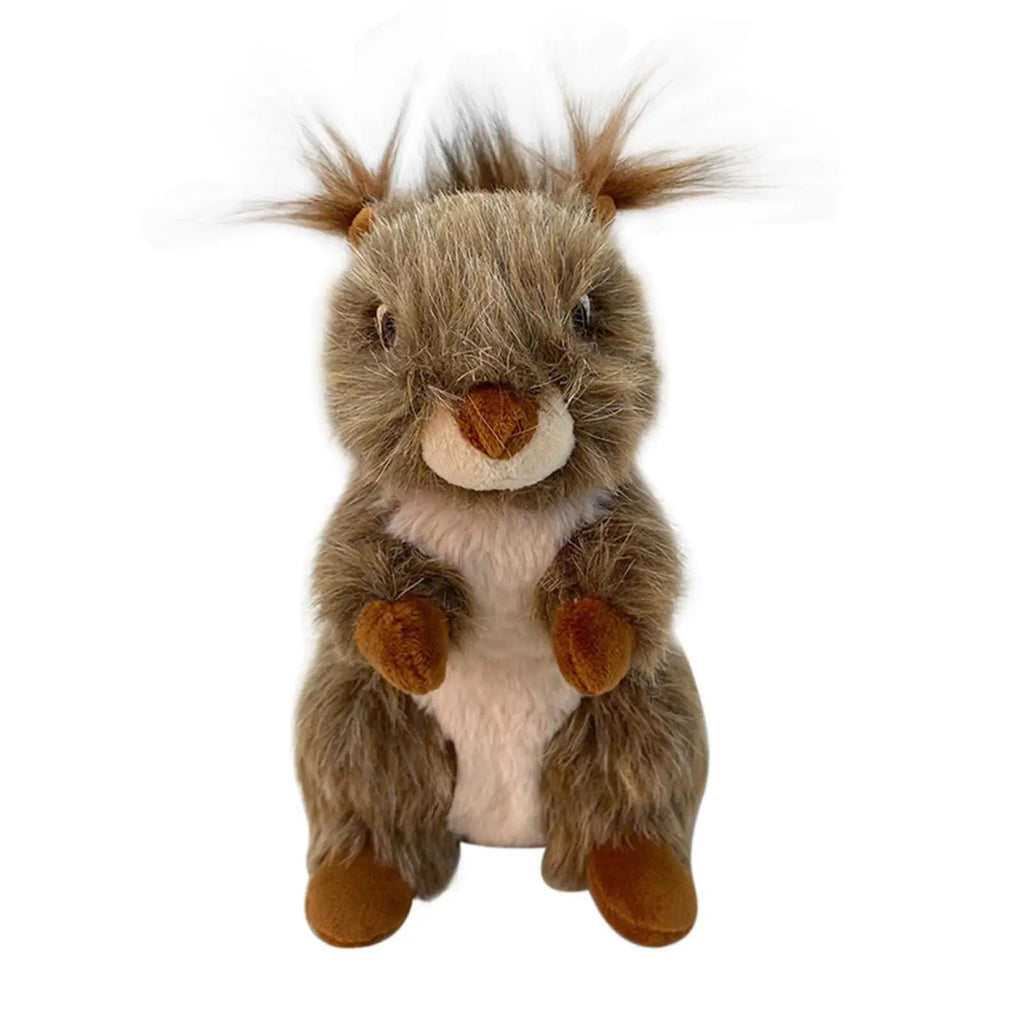 Squeaky Plush Squirrel Dog Toy in Brown