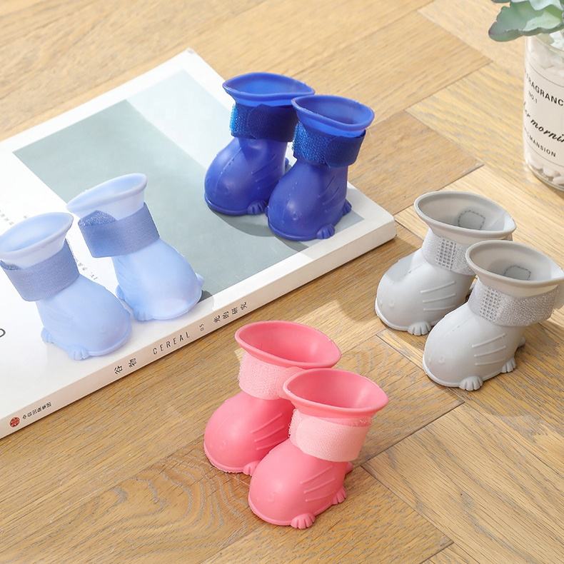 Waterproof Silicone Rain Boots for Dogs, 4-Pack