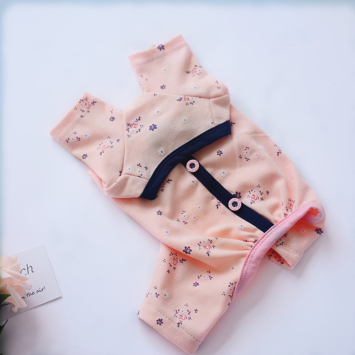 Cozy Dog Pajamas in Leaves and Pink