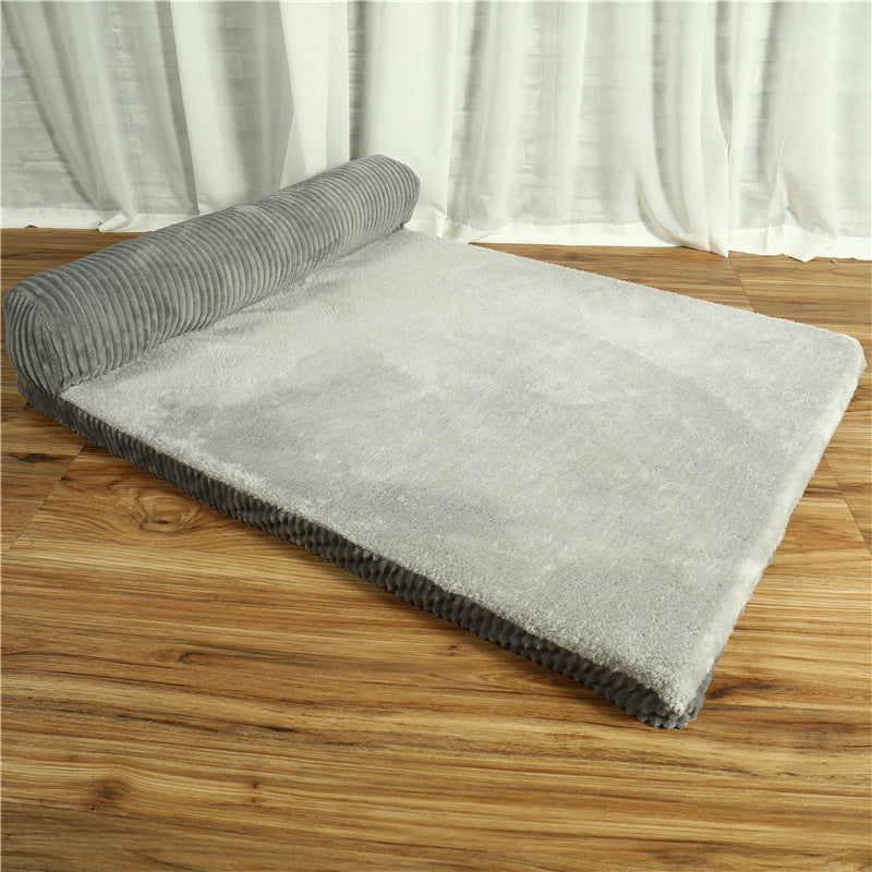 Dog Bed in Coffee, Red and Grey