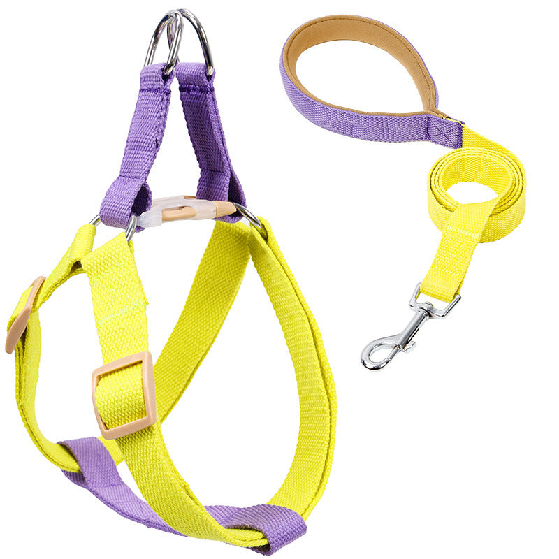 Color Drawstring Leash Vest-Style Dog Harness