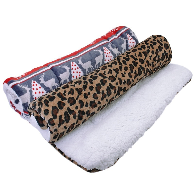 Leopard and Deer Patterned Dog Blanket Mat