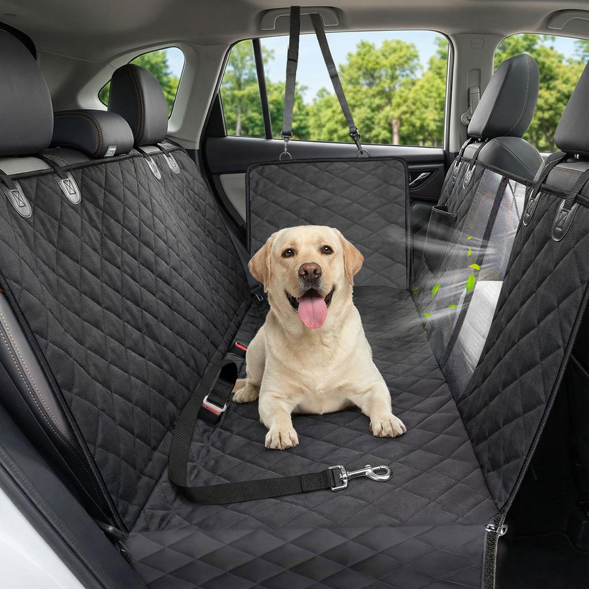 Dog Car Seat Cover in Black and Orange