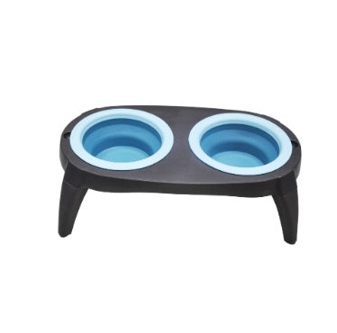 Foldable Double Dog Bowl in TPR