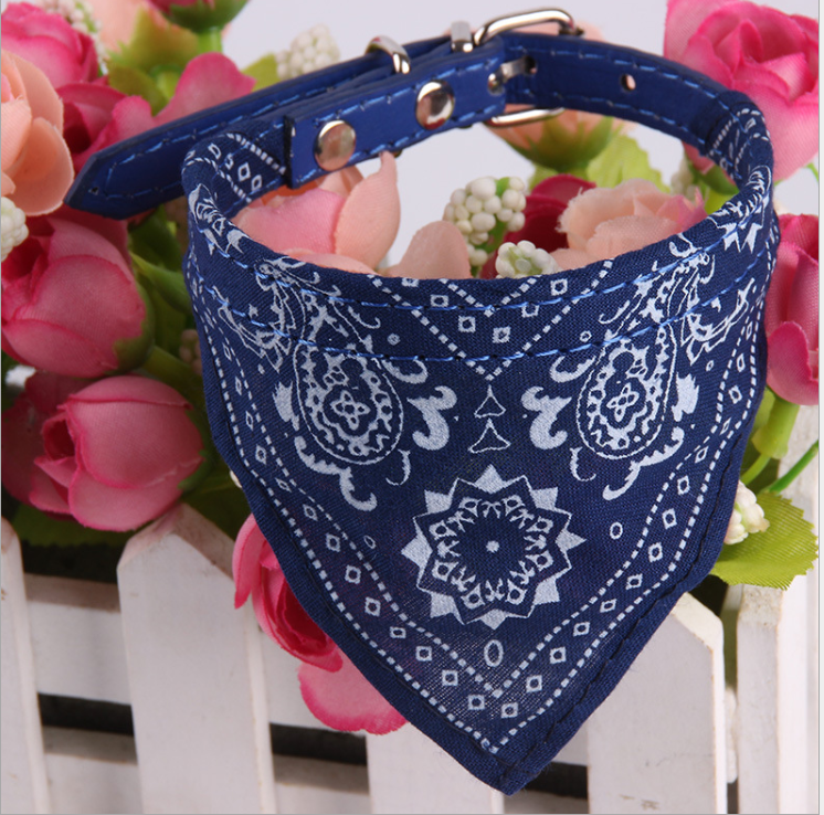 Triangle Dog Scarf in Rose and Blue