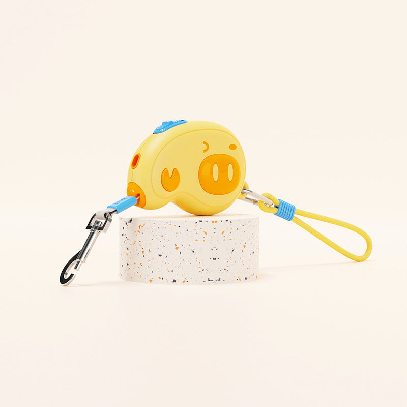 Portable Retractable Dog Leash with Pig Design