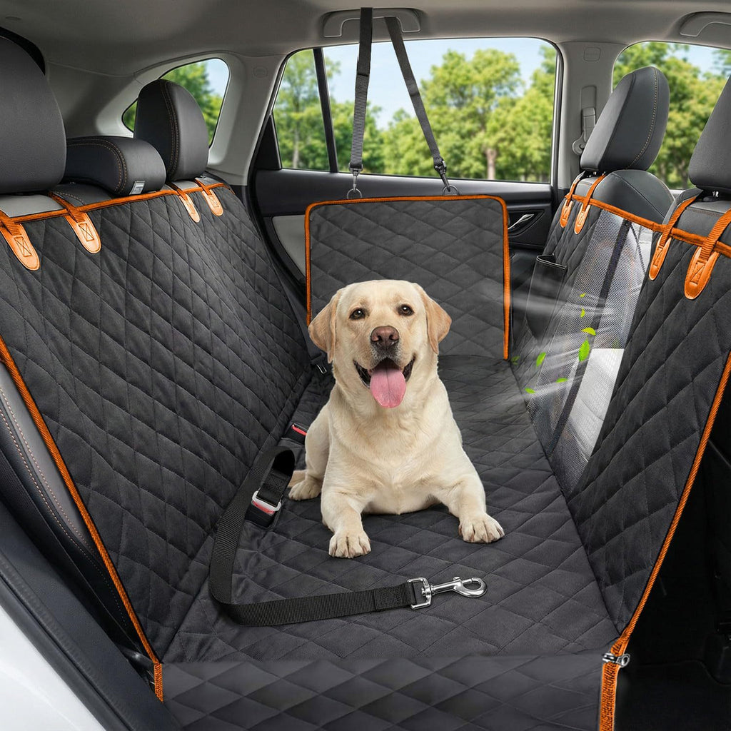 Dog Car Seat Cover in Black and Orange