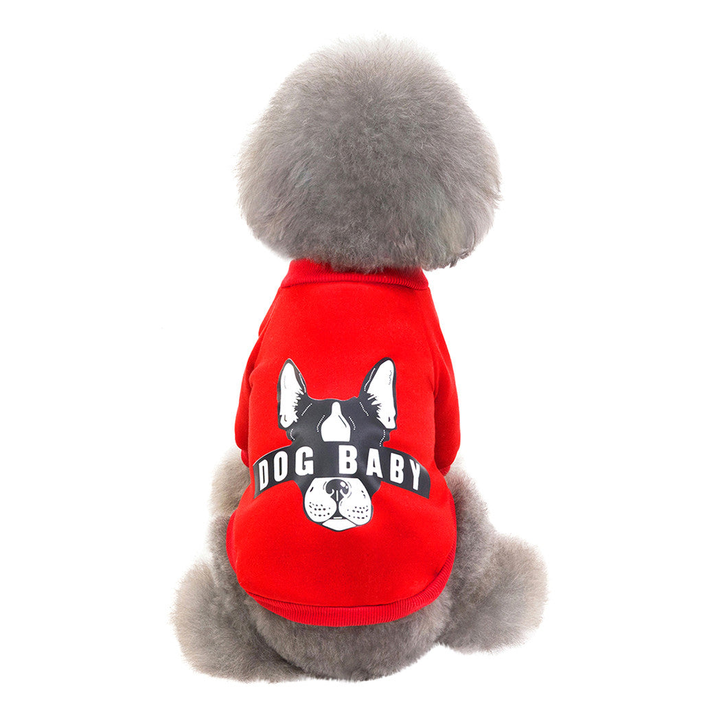 Cozy Dog Sweater in Red and Pink