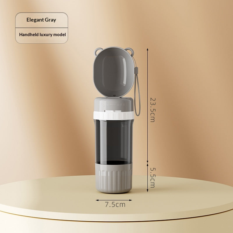 Portable Water Dispenser Bottle for Dogs in Gray and Yellow