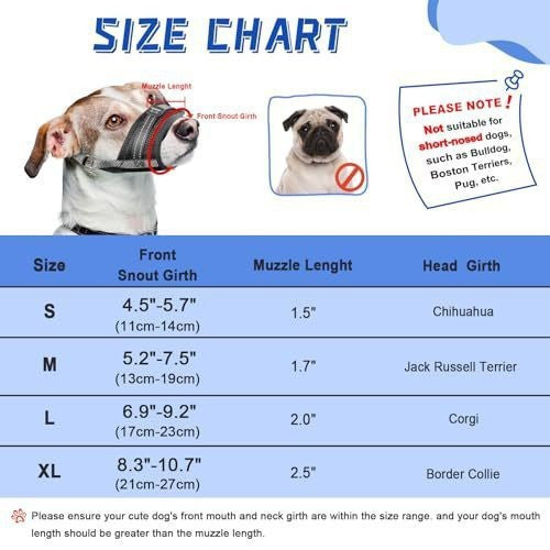 Soft Breathable Mesh Dog Muzzle, Adjustable