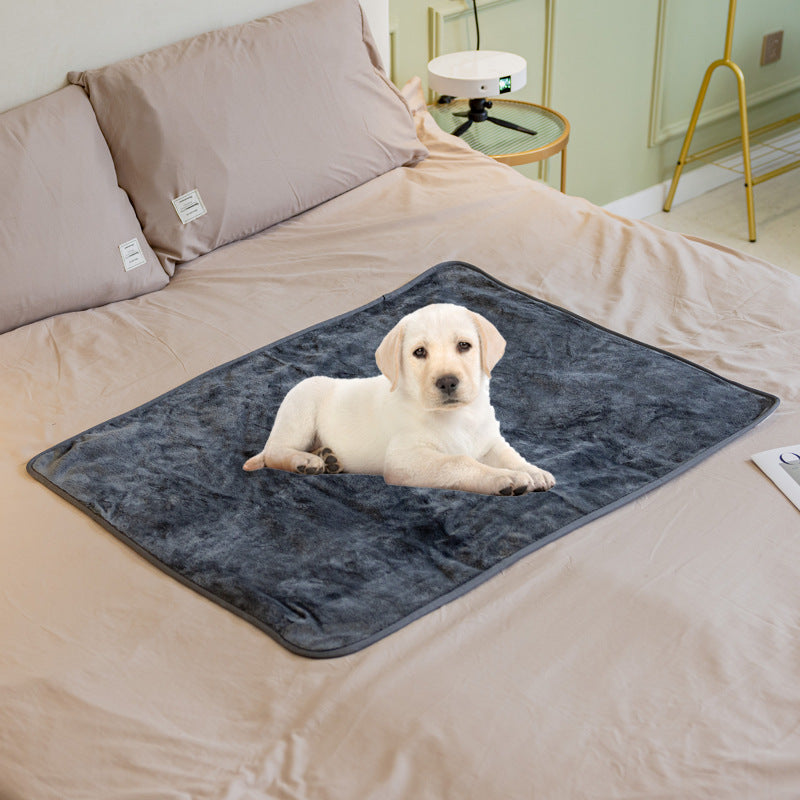 Waterproof Flannel Dog Blanket in Gray, Camel, Navy & Coffee