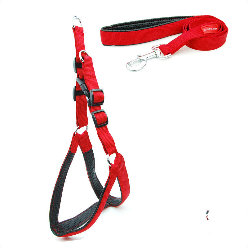 Dog Padded Harness Leash with Reflective Strips