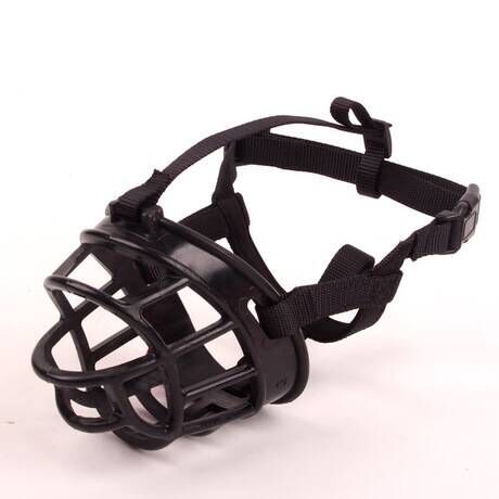 Flexible Basket Dog Muzzle in Black and Red
