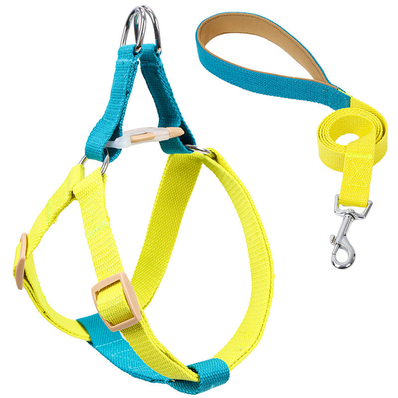 Color Drawstring Leash Vest-Style Dog Harness