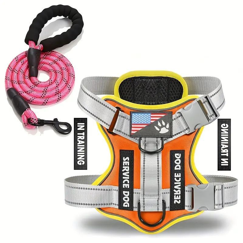 Chest Plate Dog Harness Leash in 7 Colors