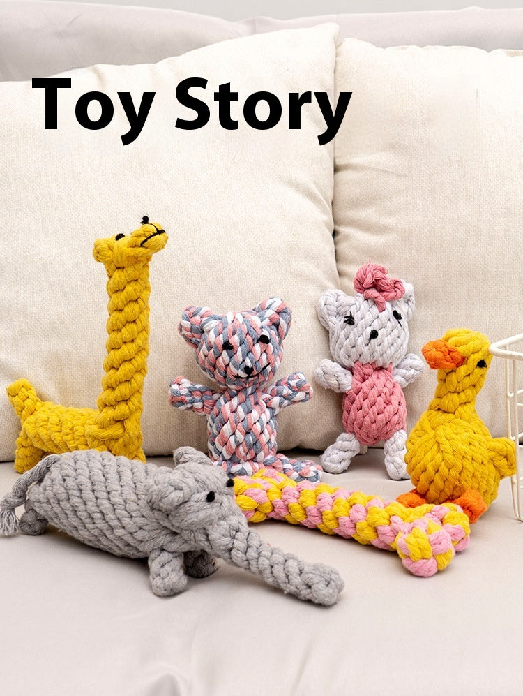 Rope Chew Toy With Knotted Animal Shapes