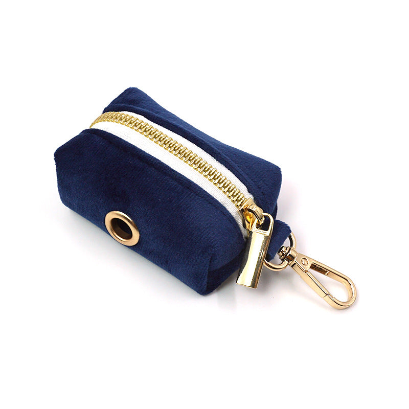 Soft Velvet Poop Bag Dispenser with Hardware Accent