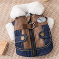 Cat Clothing For Autumn And Winter Warmth And Thickening, Small Dog Adult Kitten Winter Denim Two-legged Cotton Coat, Dog Pet Clothing