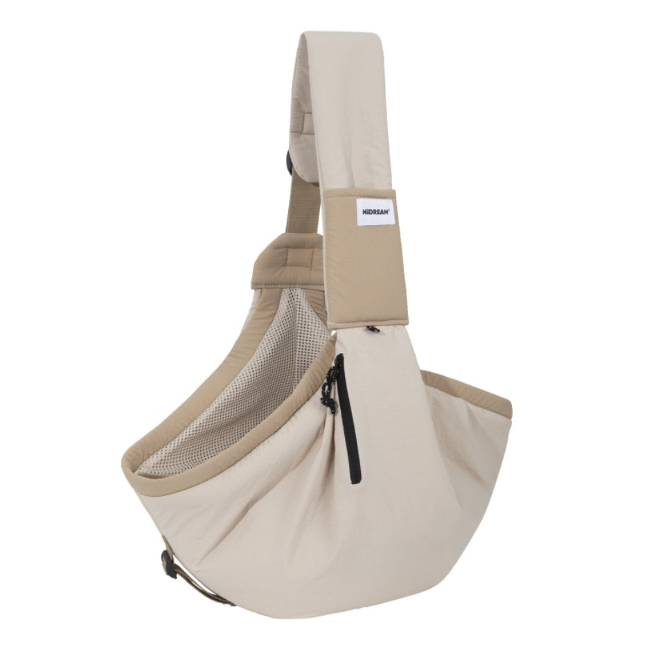 Portable Shoulder Dog Carrier in Buckwheat Gray and Olive Green
