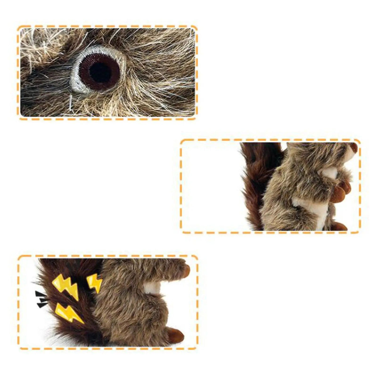 Squeaky Plush Squirrel Dog Toy in Brown