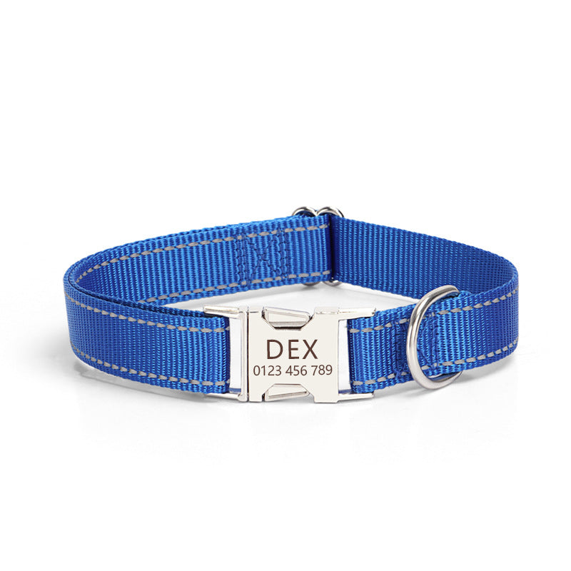 Reflective Nylon Dog Collar in 8 Colors